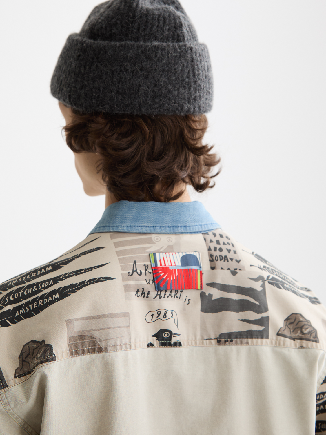 Printed block worker jacket