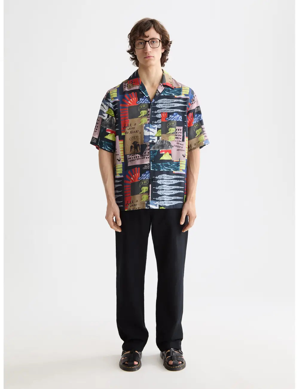 Relaxed Tencel Shirt full model shot showing overall fit by Scotch & Soda