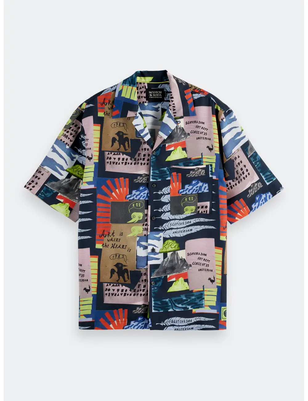 Relaxed Tencel Shirt flat lay front view by Scotch & Soda