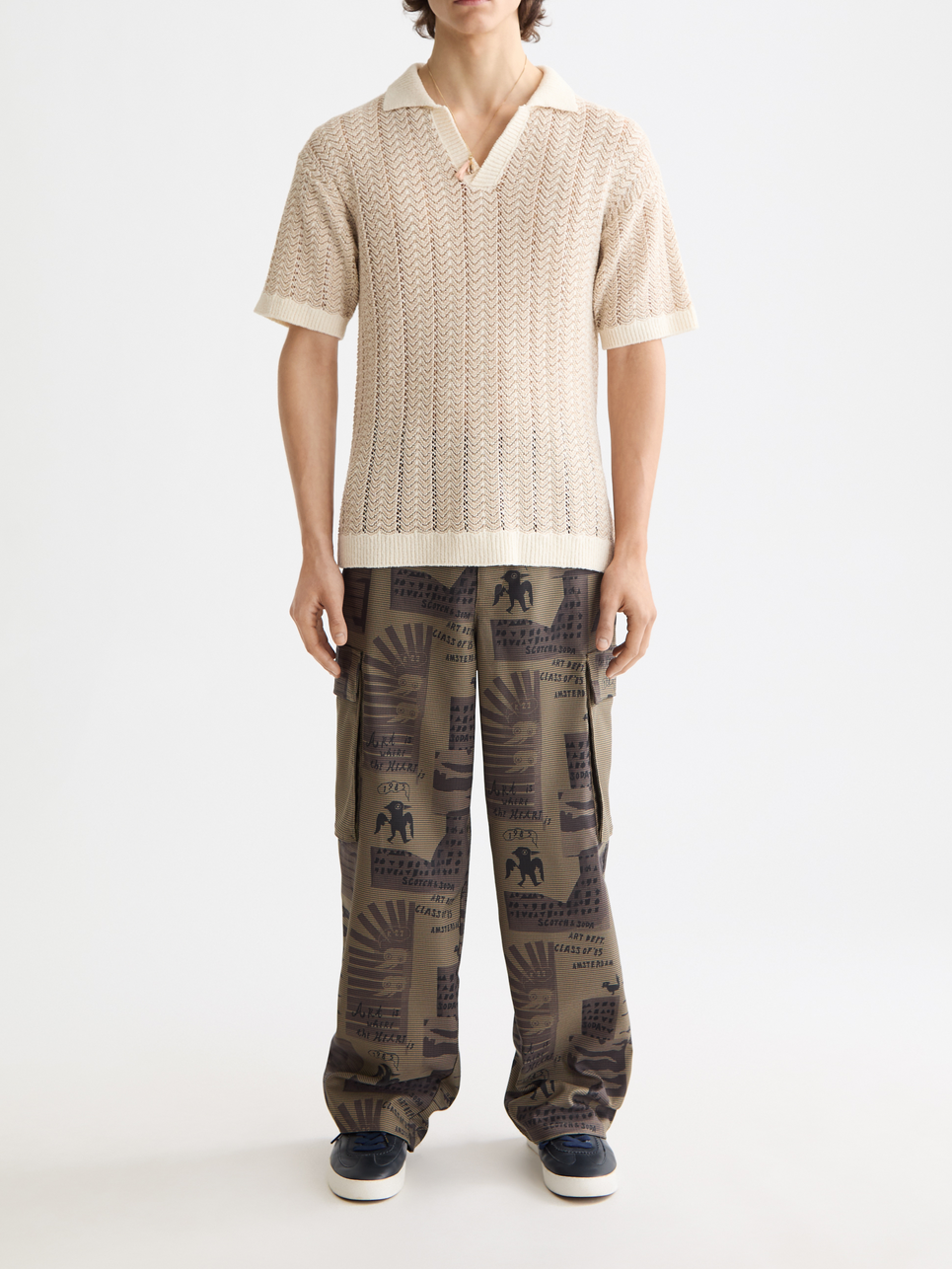 Baggy printed cargo pants