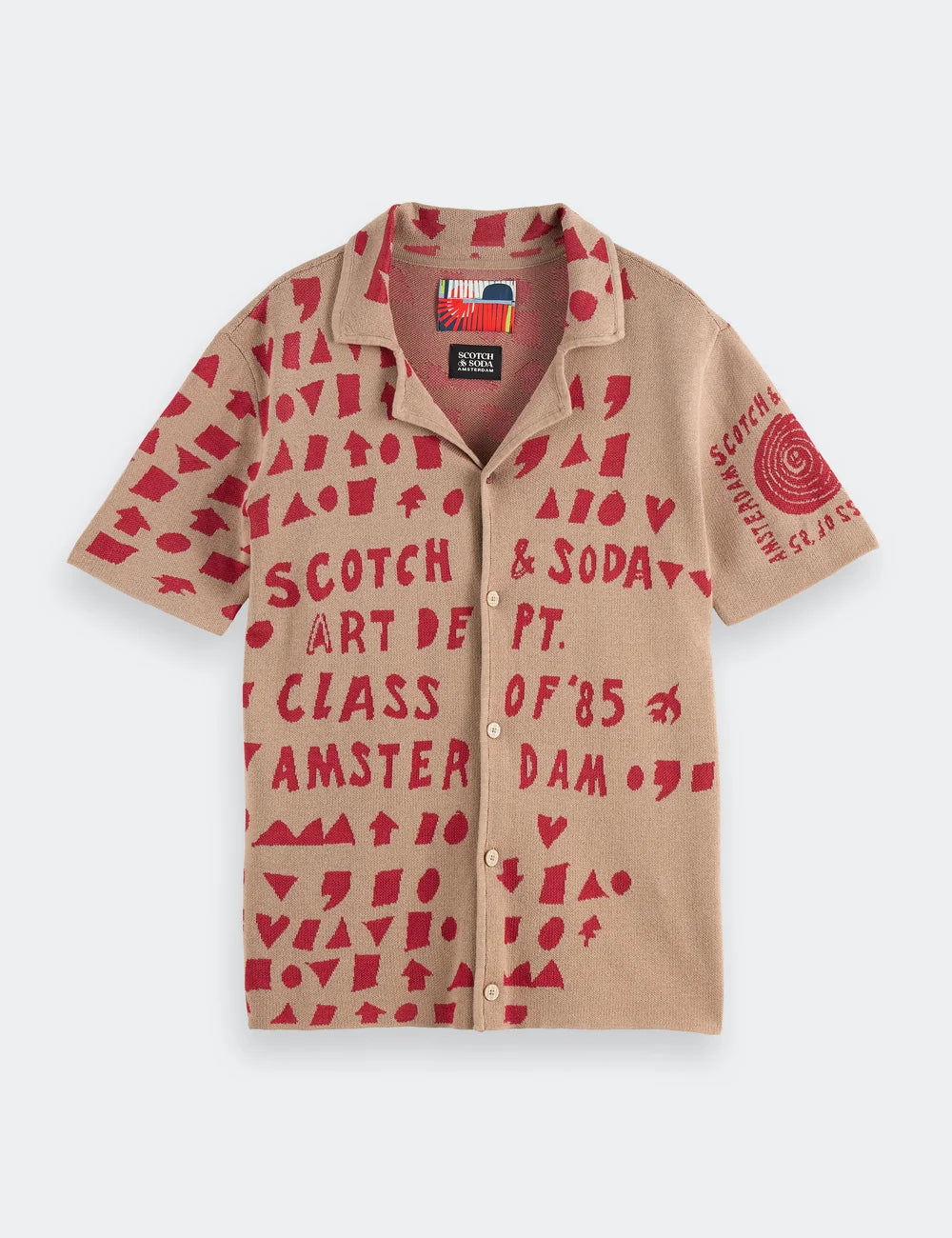 Jacquard Knitted Shirt flat lay front view by Scotch & Soda