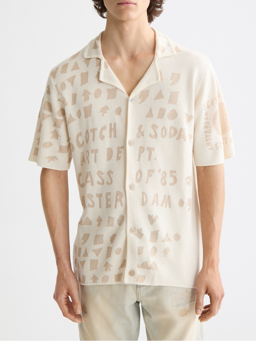 Jacquard knitted shirt