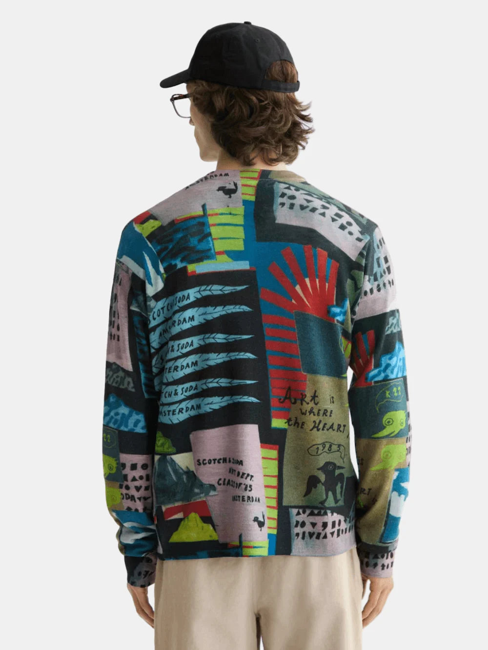 Relaxed-fir Printed Henley Back View - Scotch & Soda