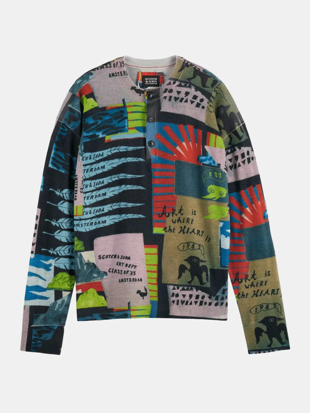 Relaxed-fir Printed Henley Image 2 - Scotch & Soda