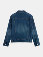 denim-trucker-jacket-let-it-rain-750-years-celebration back view by Scotch & Soda