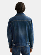 denim-trucker-jacket-let-it-rain-750-years-celebration back view by Scotch & Soda