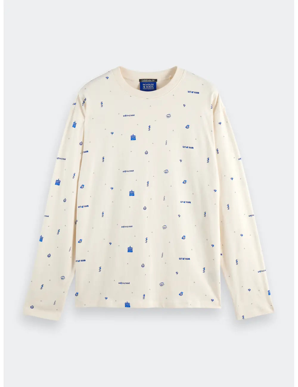 Celebration Printed Tee flat lay front view by Scotch & Soda