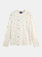 750-years-celebration-relaxed-fit-allover-printed-tee front view by Scotch & Soda