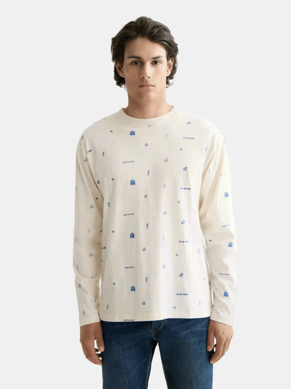 750-years-celebration-relaxed-fit-allover-printed-tee front view by Scotch & Soda