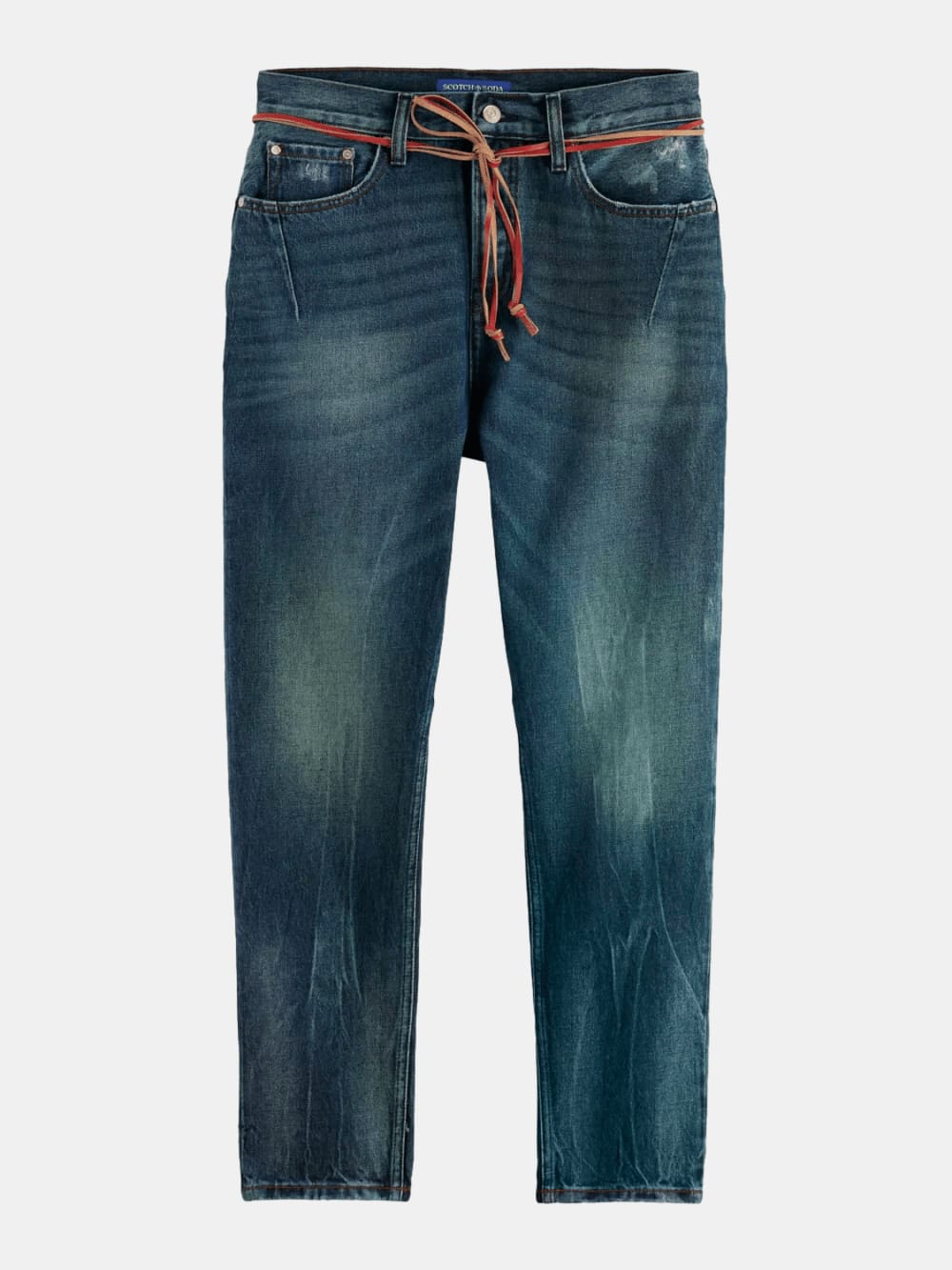 Dean Loose Tapered Jeans—Green Touch front view showing fit and finish by Scotch & Soda