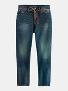 Dean Loose Tapered Jeans—Green Touch front view showing fit and finish by Scotch & Soda