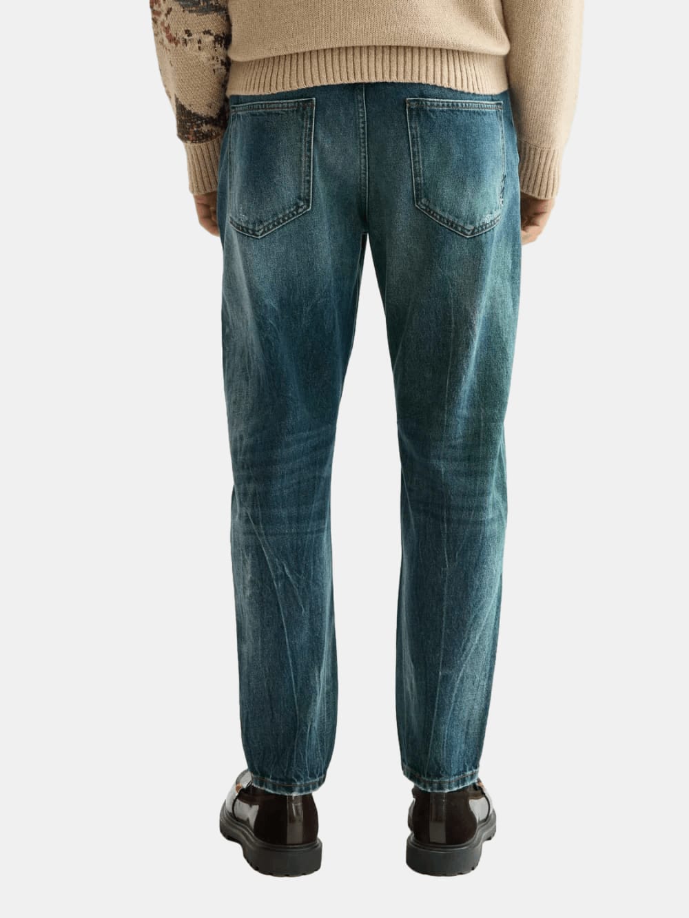 Dean Loose Tapered Jeans—Green Touch back view showing fit and finish by Scotch & Soda