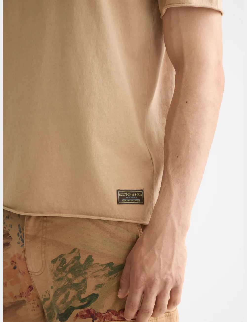 Raw Edge T Shirt flat lay back view by Scotch & Soda