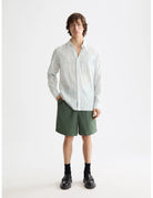 Tonal Striped Shorts full model shot showing overall fit by Scotch & Soda
