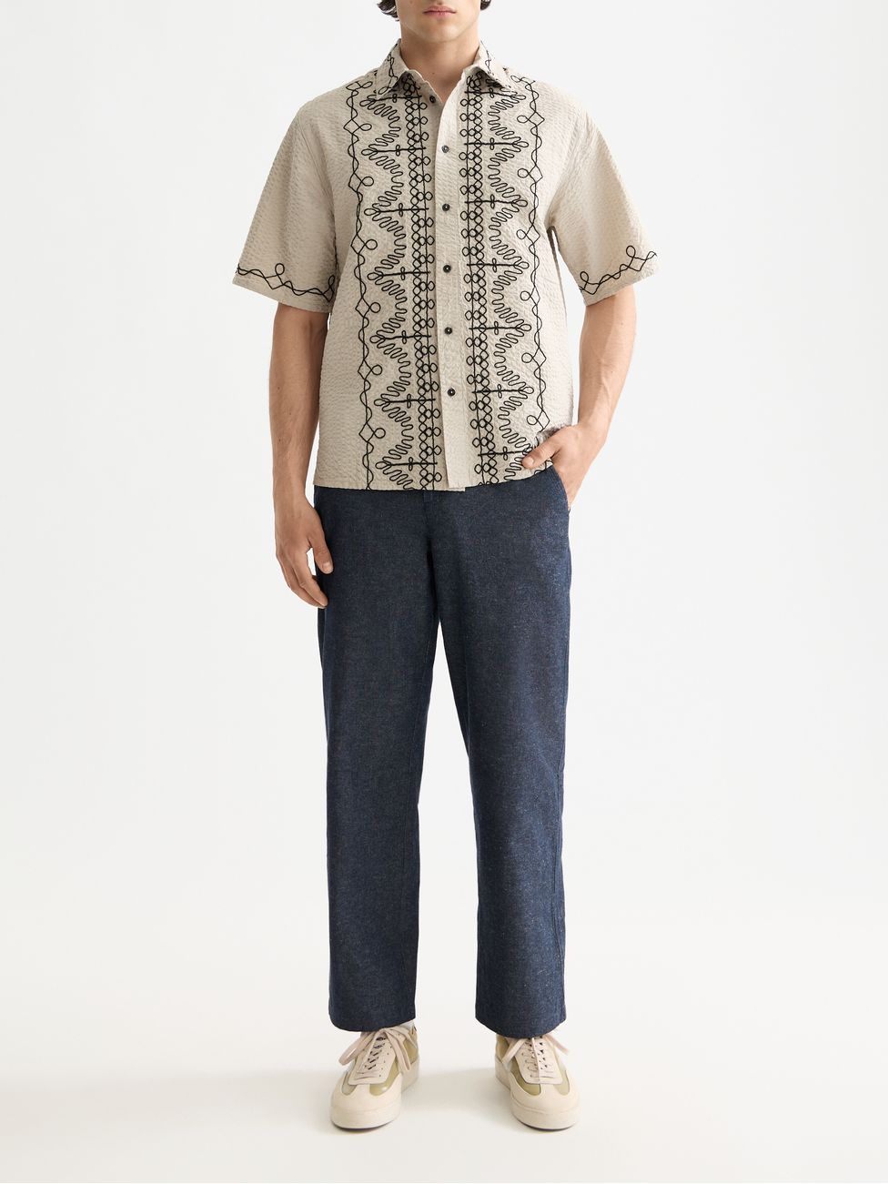 Otis Cotton linen twill relaxed straight chino