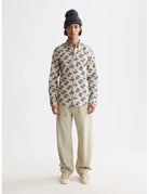 Slim Fit Printed Shirt full model shot showing overall fit by Scotch & Soda