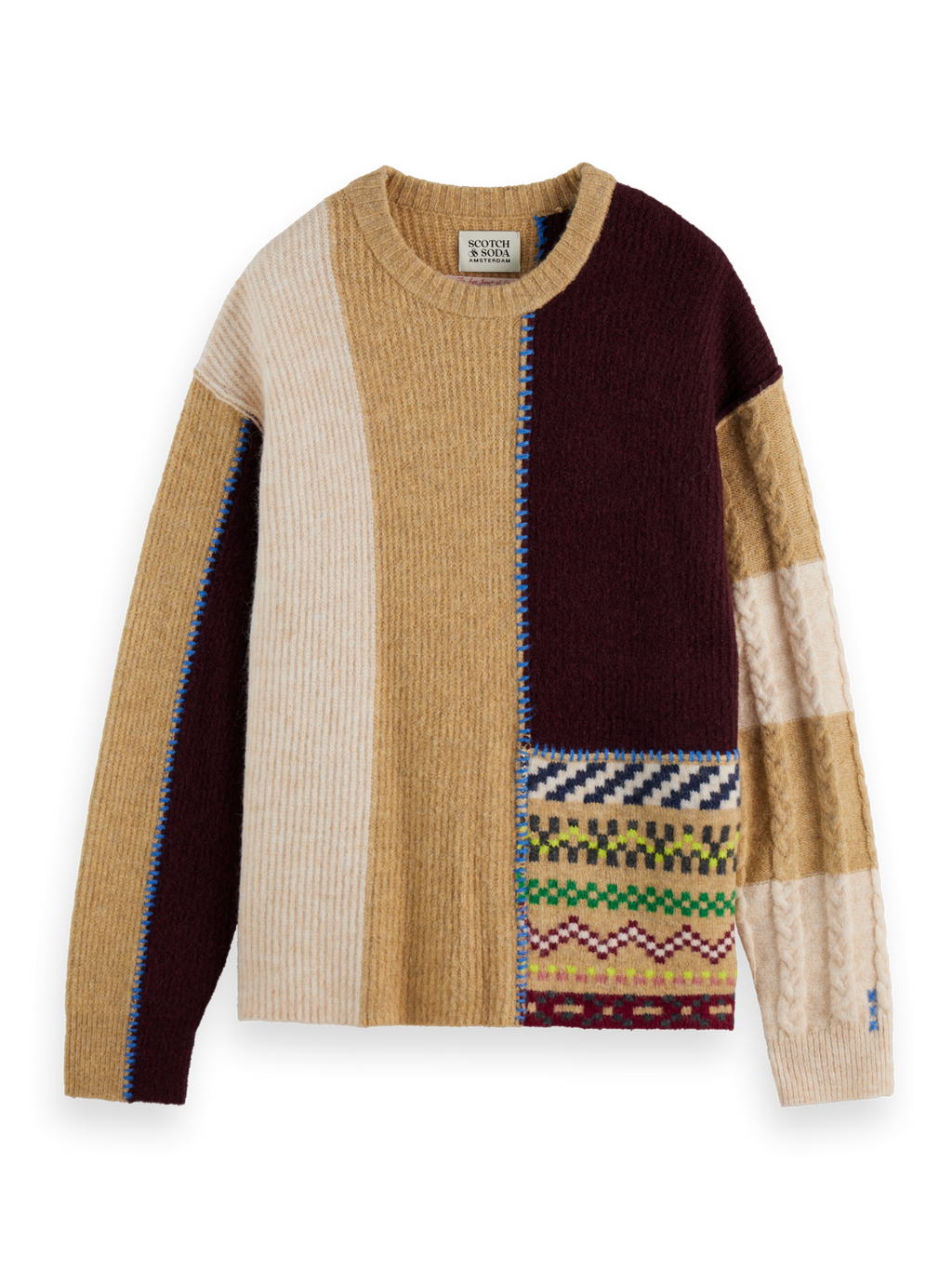 Loose Fit Patchwork Pullover