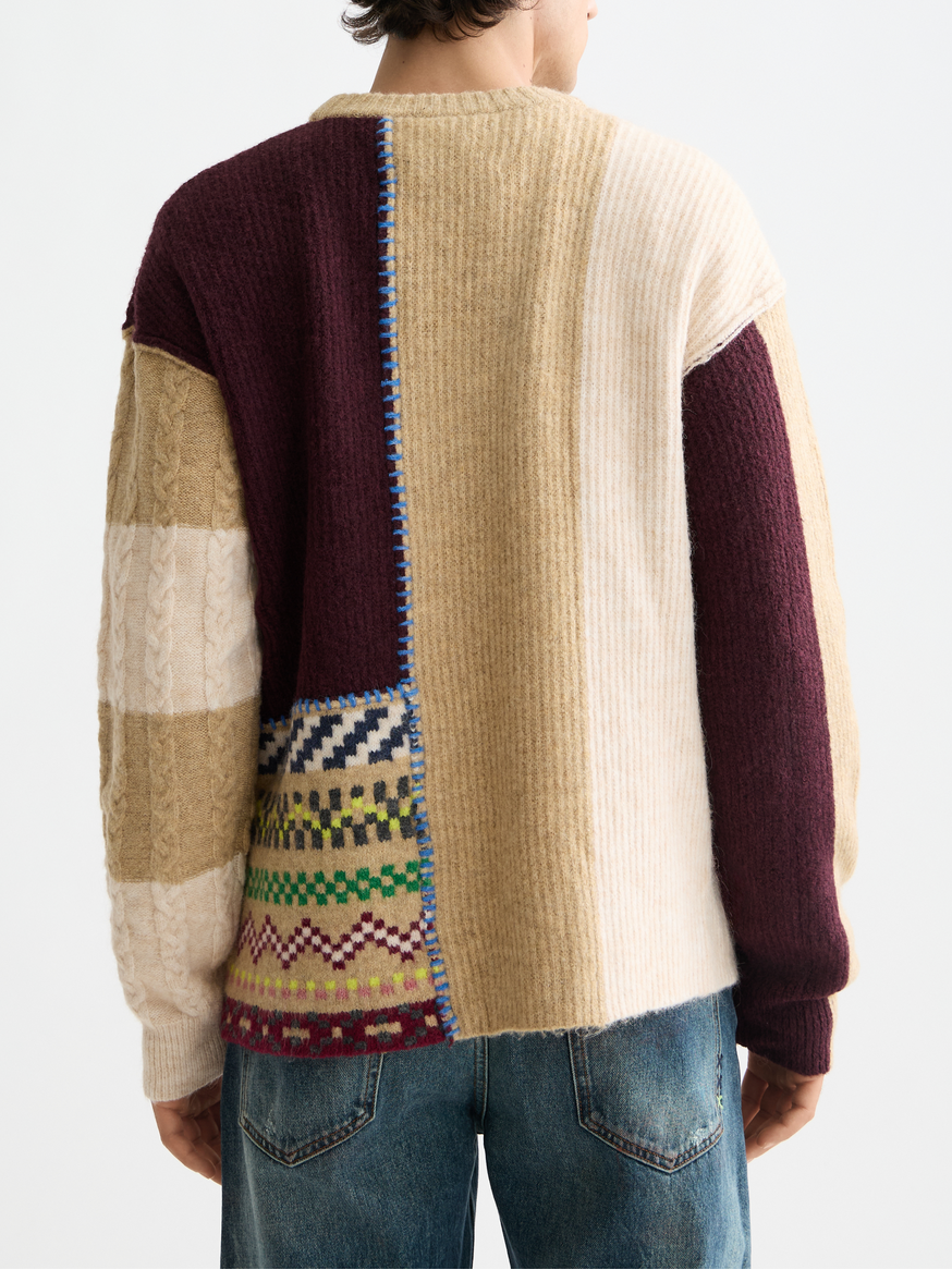 Loose Fit Patchwork Pullover