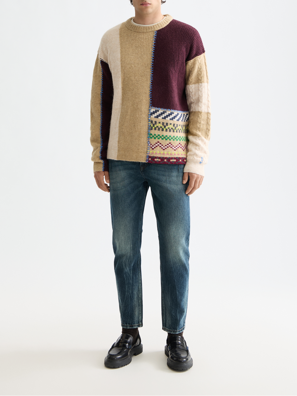 Loose Fit Patchwork Pullover
