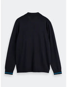 Knitted Long Sleeve Polo flat lay back view by Scotch & Soda