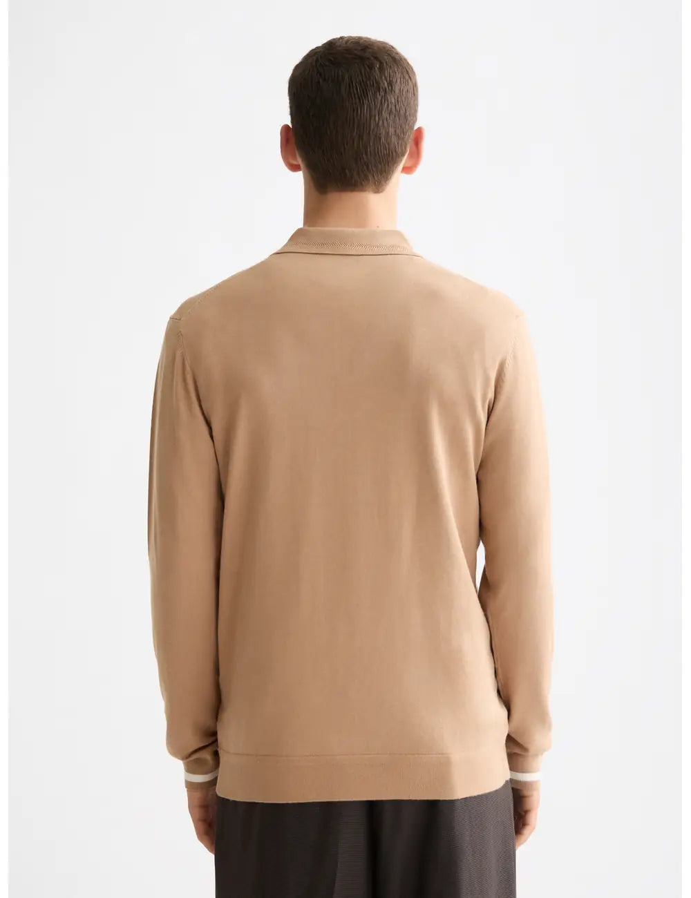 Knitted Long Sleeve Polo flat lay back view by Scotch & Soda