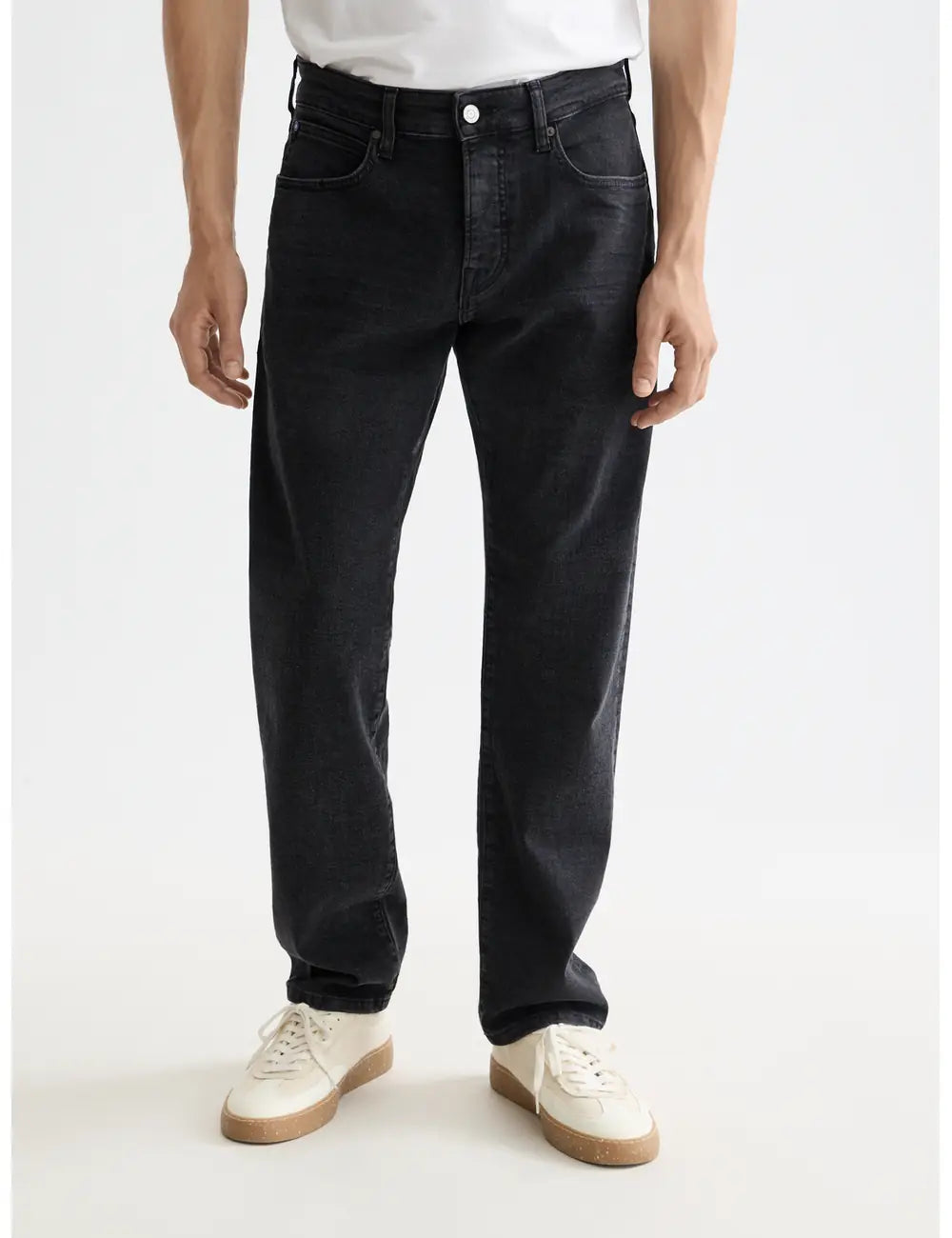 Dark Grey Core The Zee Straight Jeans — City Black front view by Scotch & Soda