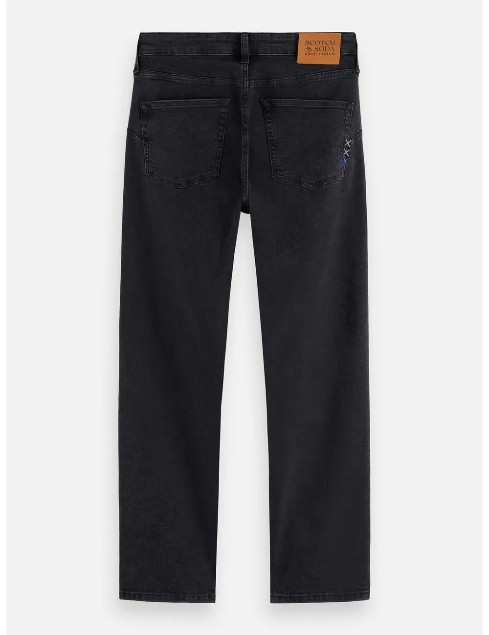 Core The Zee Straight Jeans — City Black back view showing fit and finish by Scotch & Soda