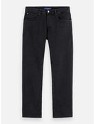 Core The Zee Straight Jeans — City Black front view showing fit and finish by Scotch & Soda