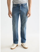 Zee Straight Jeans close-up on model showing fit and detail by Scotch & Soda