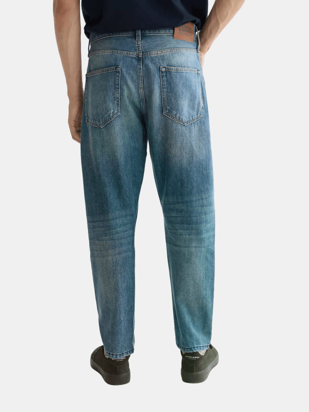 Core Dean Loose Tapered Jean — Blue Nights (Navy) back view showing fit and finish by Scotch & Soda