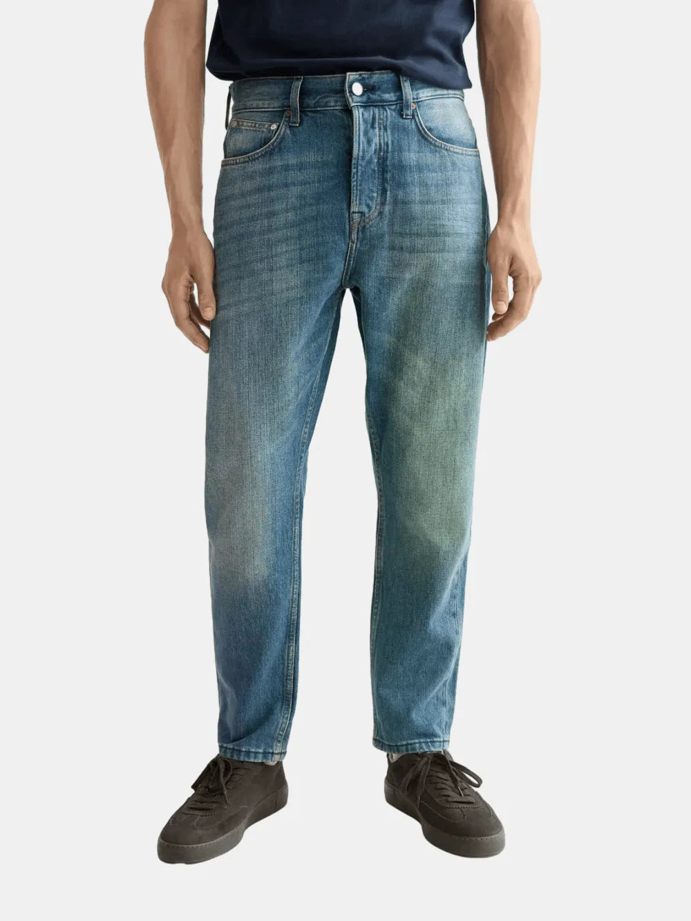Core Dean Loose Tapered Jean — Blue Nights (Navy) front view showing fit and finish by Scotch & Soda