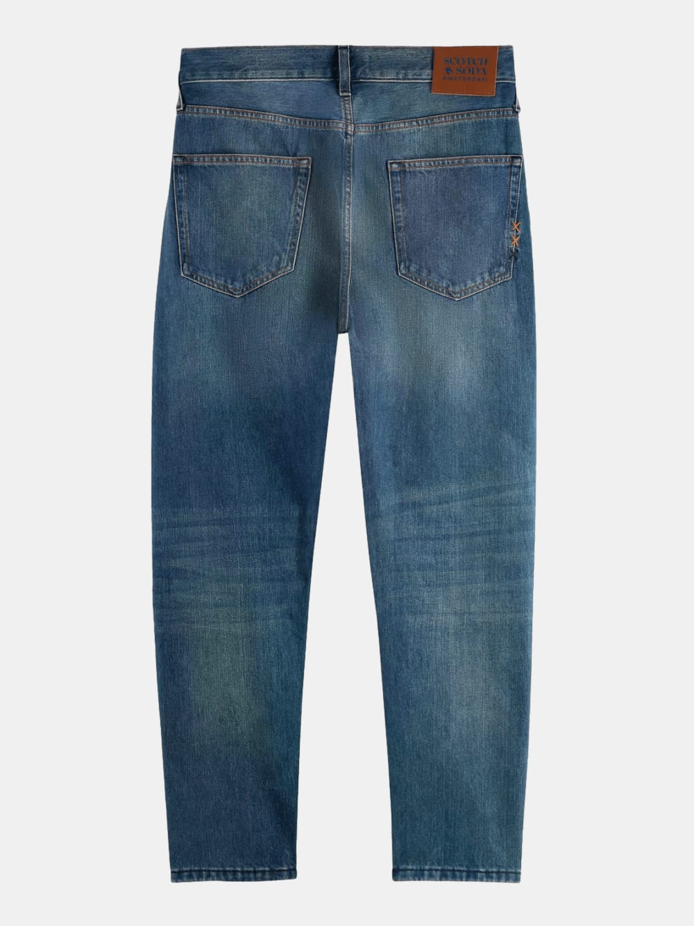 Core Dean Loose Tapered Jean — Blue Nights (Navy) back view showing fit and finish by Scotch & Soda