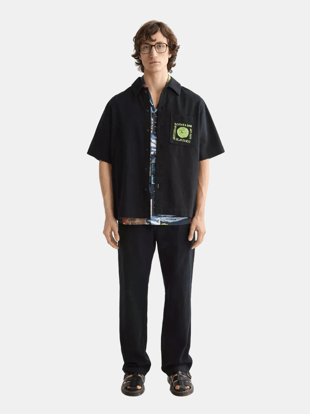 Structured cotton short-sleeved shirt - Scotch & Soda