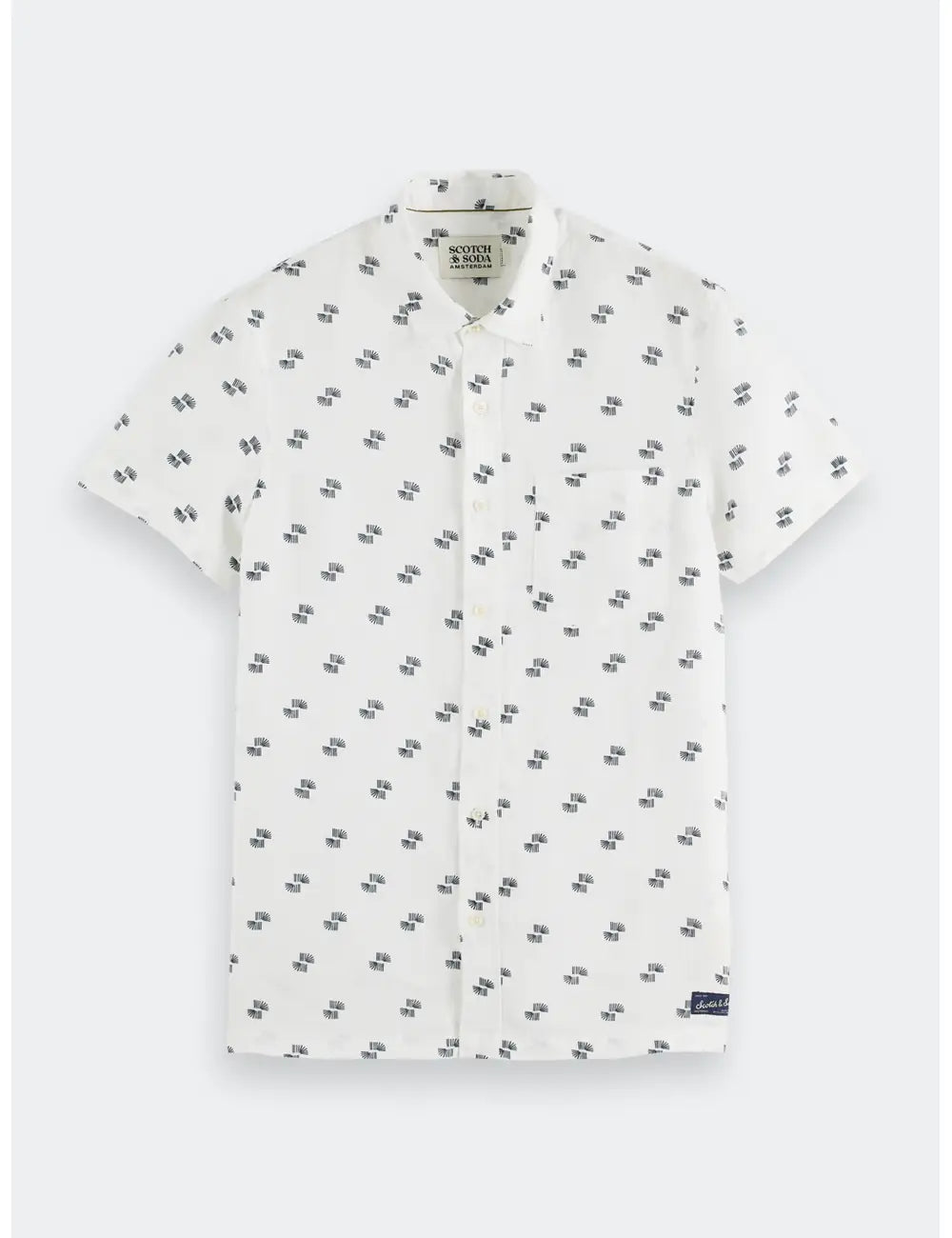 Printed Shirt White flat lay front view by Scotch & Soda