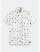 Printed Shirt White flat lay front view by Scotch & Soda