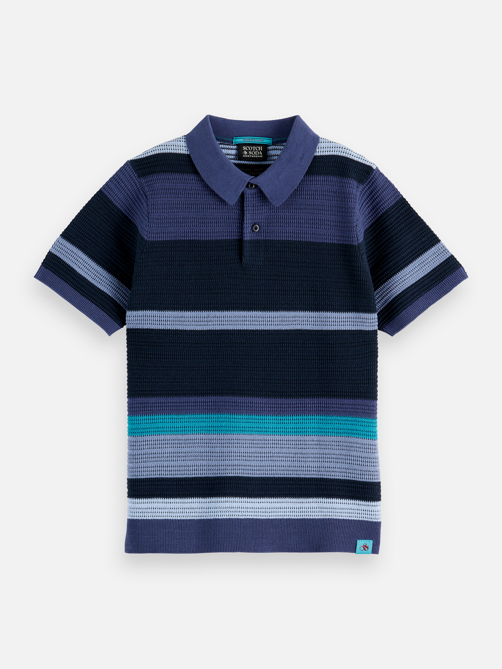 Boys Structured knitted striped polo