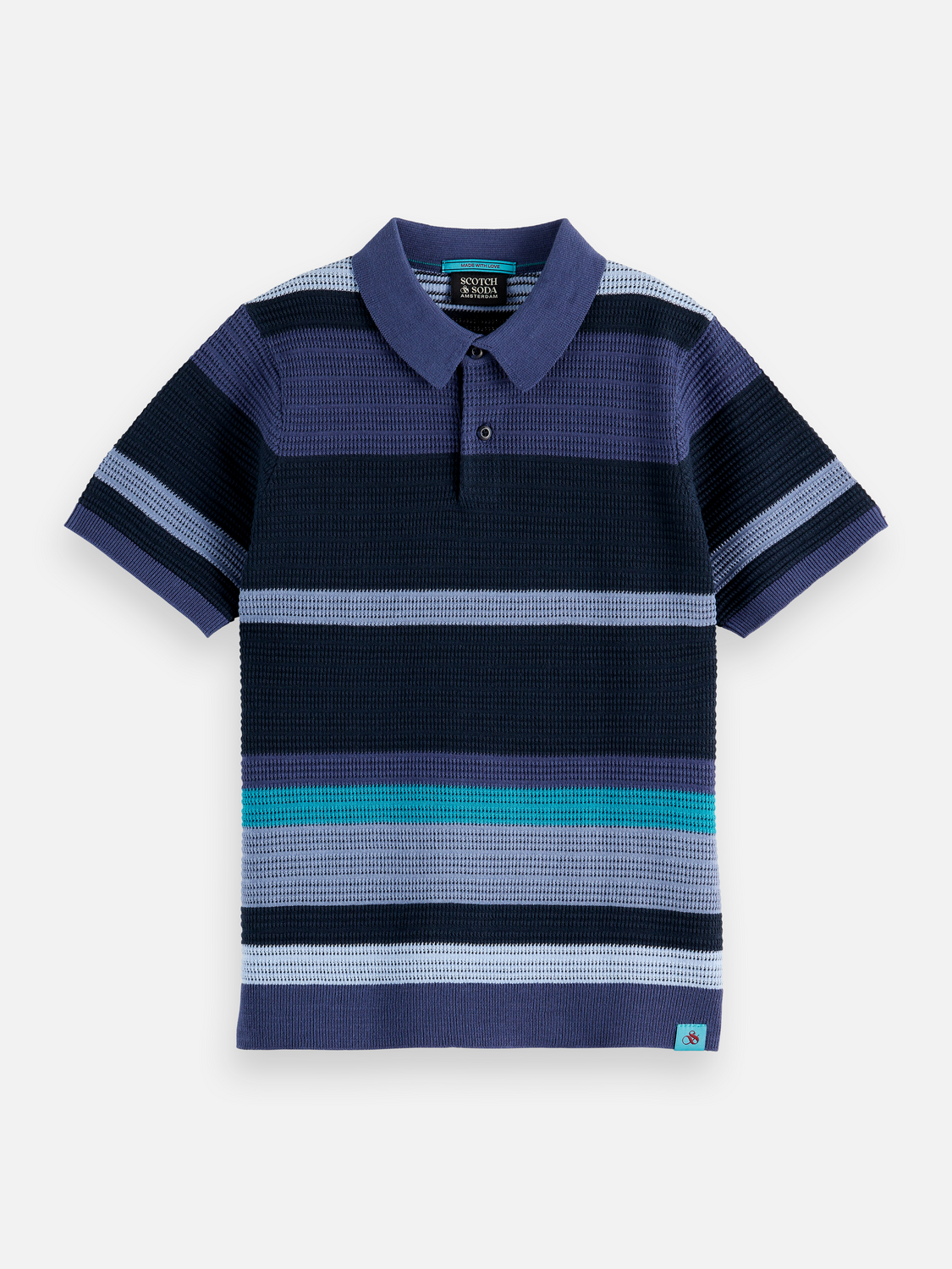 Boys Structured knitted striped polo