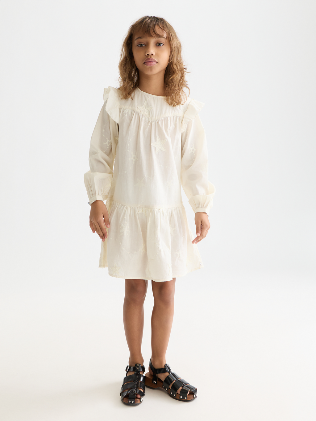 Girls embroidered long-sleeve dress