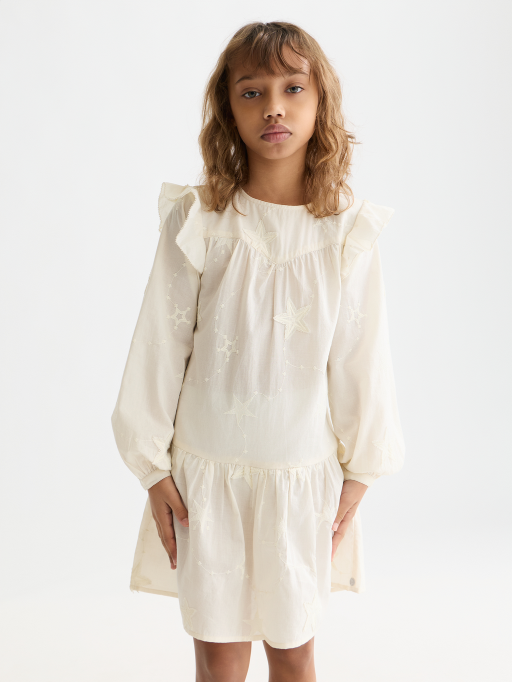Girls embroidered long-sleeve dress