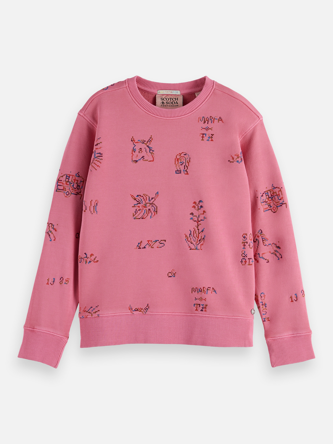 Girls embroidered relaxed sweatshirt