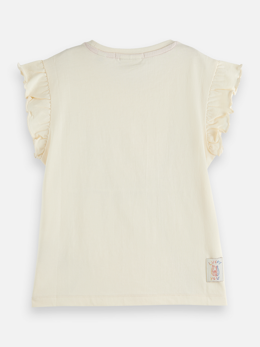 Girls embroidered relaxed frill T-shirt