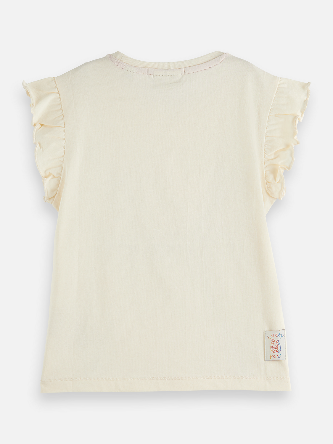 Girls embroidered relaxed frill T-shirt