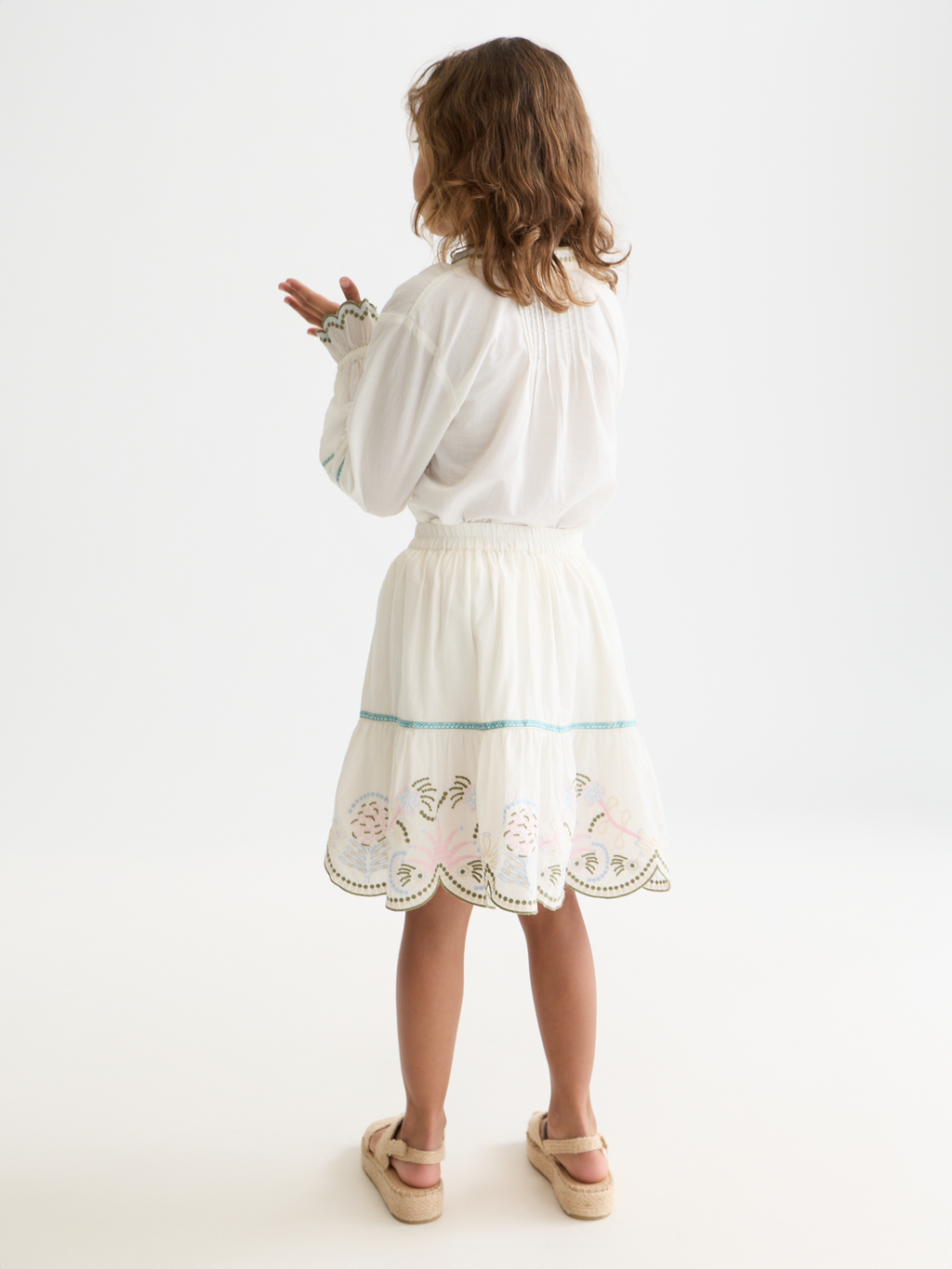 Girls Embroidered cotton skirt