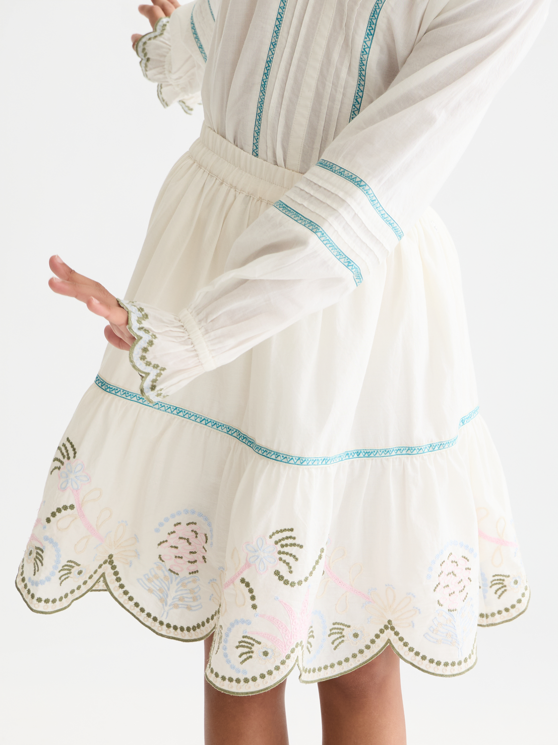 Girls Embroidered cotton skirt