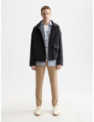 Textured Wool Jacket front view showing fit and finish by Scotch & Soda