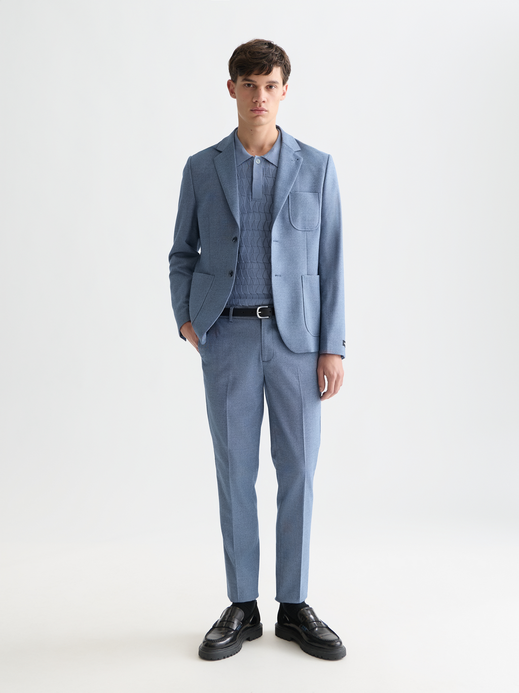 Structured weave blazer