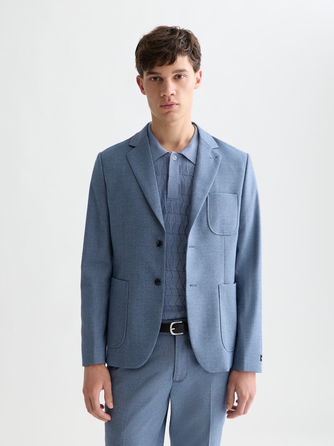 Structured weave blazer