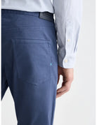 Ralston Stretch Cotton-twill 5-pocket Pant detail shot of fabric and craftsmanship by Scotch & Soda