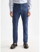 Navy Ralston Stretch Cotton-twill 5-pocket Pant front view by Scotch & Soda