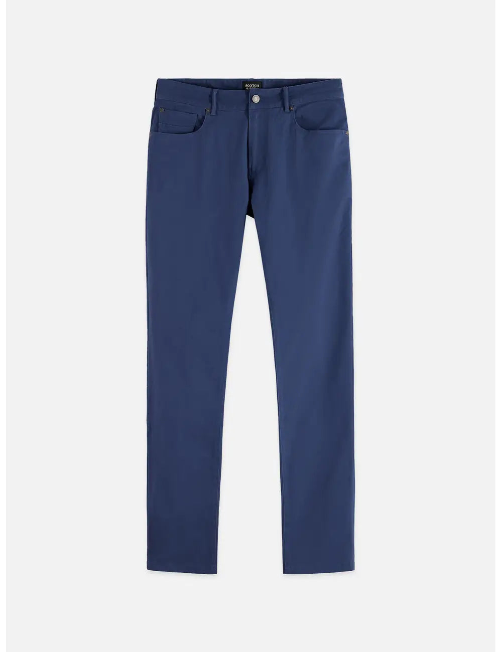 Ralston Stretch Cotton-twill 5-pocket Pant front view showing fit and finish by Scotch & Soda